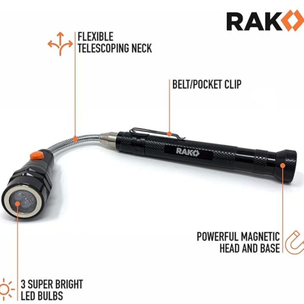 RAK MAGNETIC LED UTILITY LIGHT-COMPACT HANDS FREE -WORK LIGHT